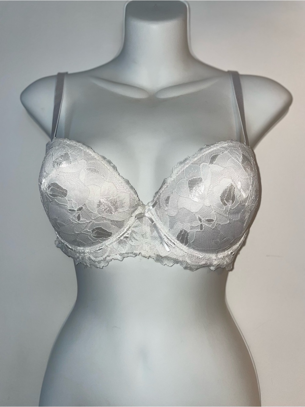 Lace Underwire Push-Up Bra - White